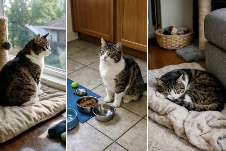 Cat changing behavior during the day