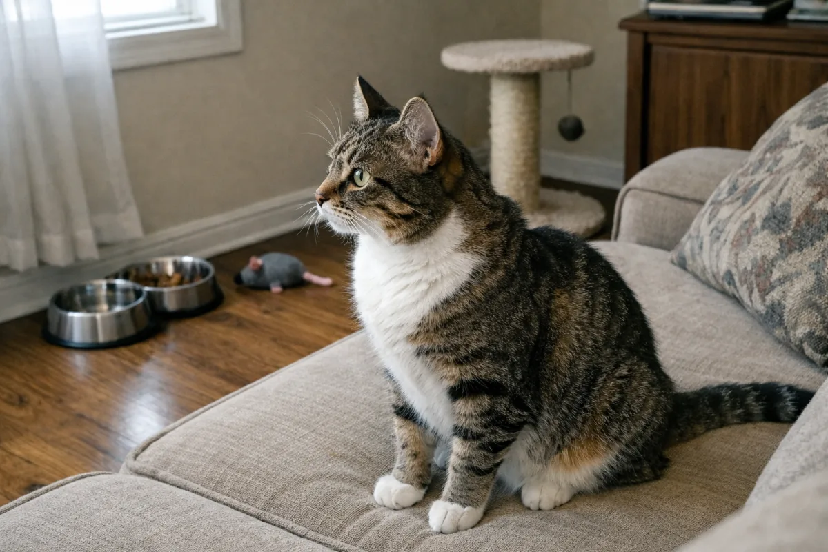 Cat listening to a person speaking