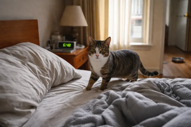 Cat waking owner up before sunrise